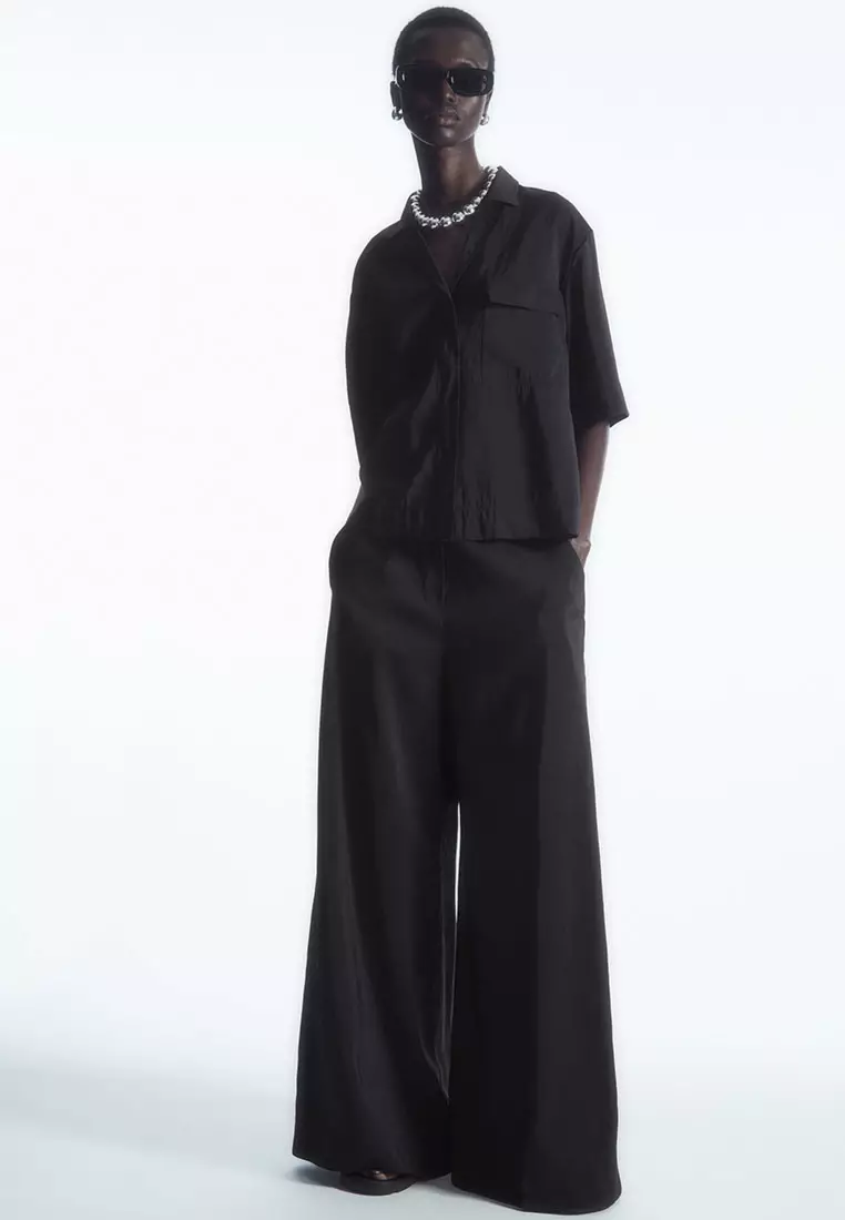 Elasticated wide sales leg trousers