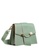 Strathberry green and beige BOX CRESCENT SHOULDER BAG - SAGE WITH VANILLA STITCH 579B7AC4D1DF5AGS_3