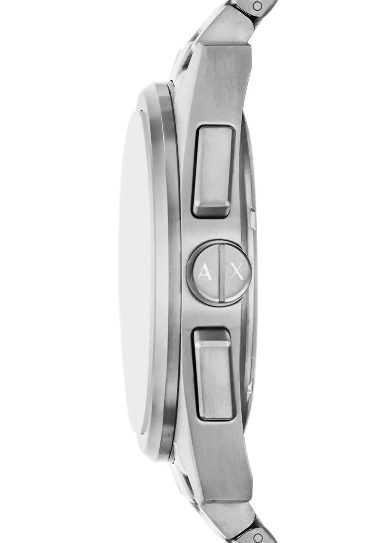 Armani Exchange Men's Chronograph Watch ( AX2862 ) - Quartz, Silver Case, Round Dial, 22 MM Silver Stainless Steel Band