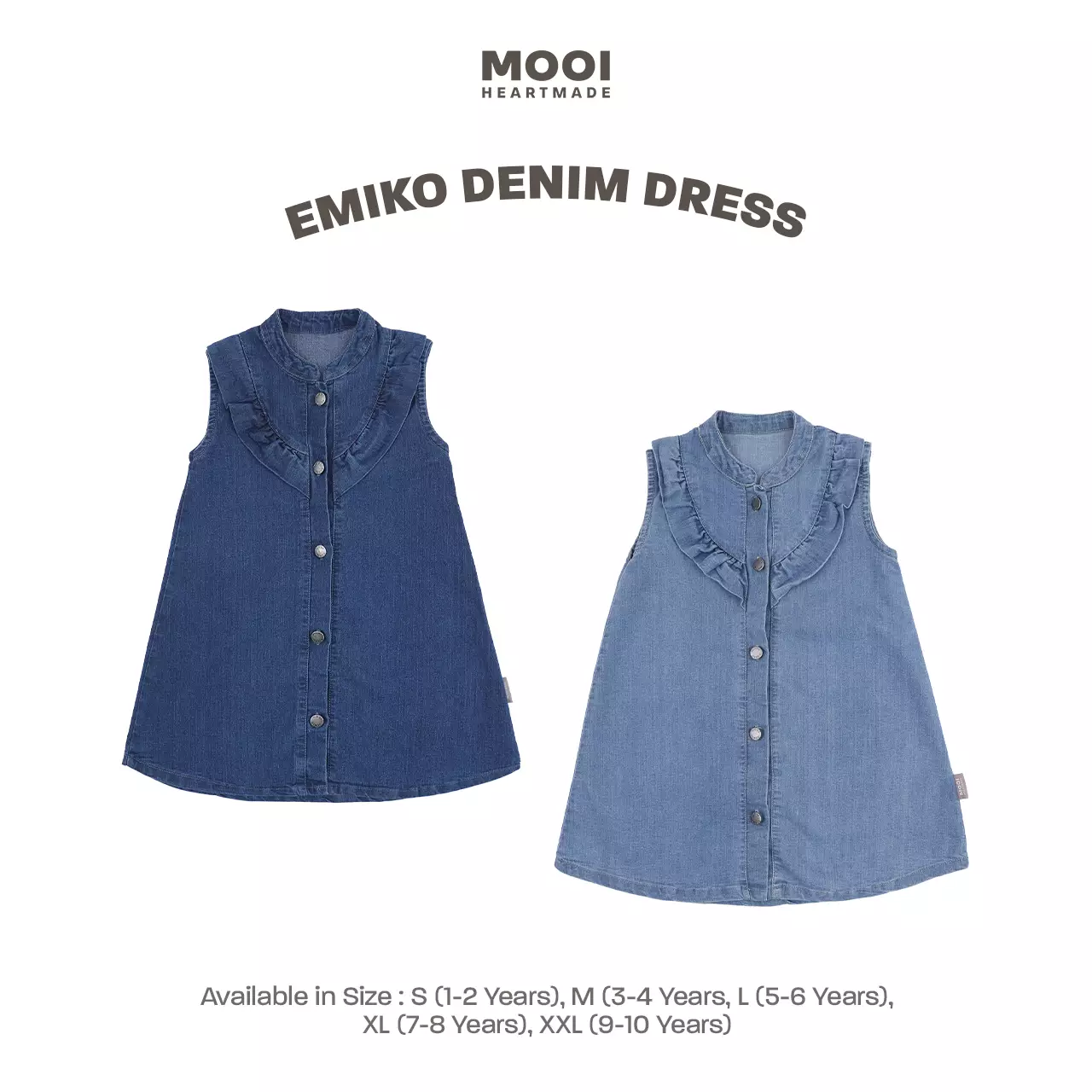 Mooi Dress Jeans Anak Emiko Denim Dress - Medium Blue