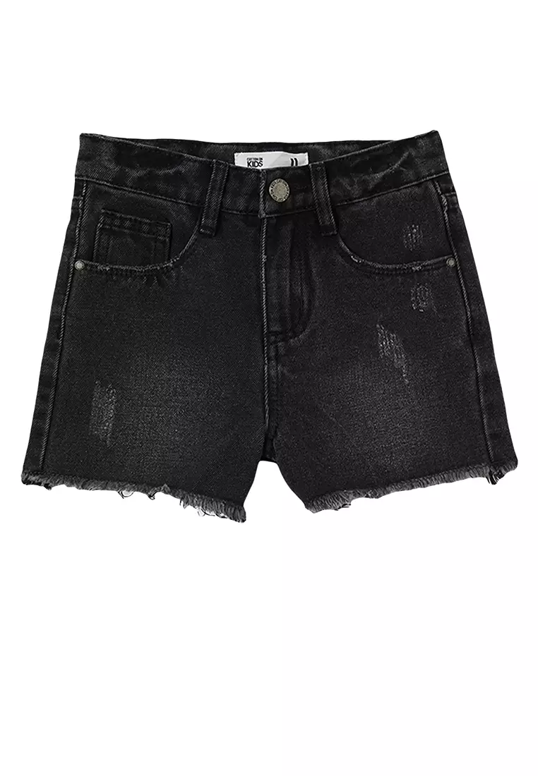 Girls black outlet denim shorts