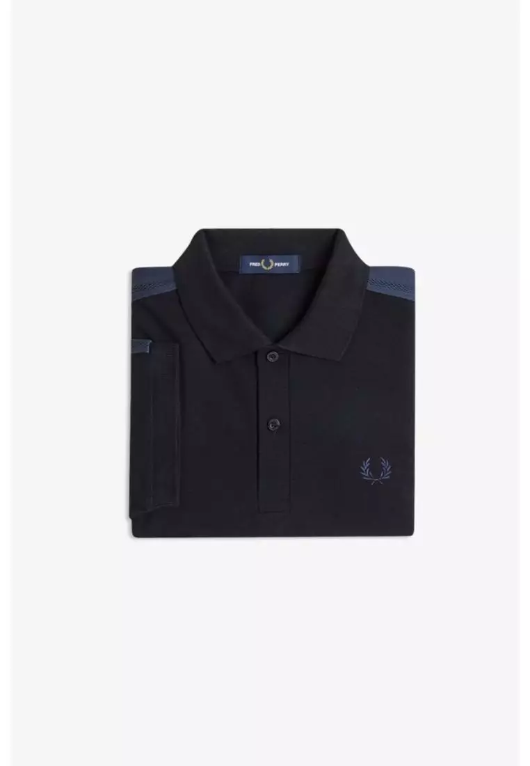 Fred Perry M1727 Mesh Taped Polo Shirt (Black)