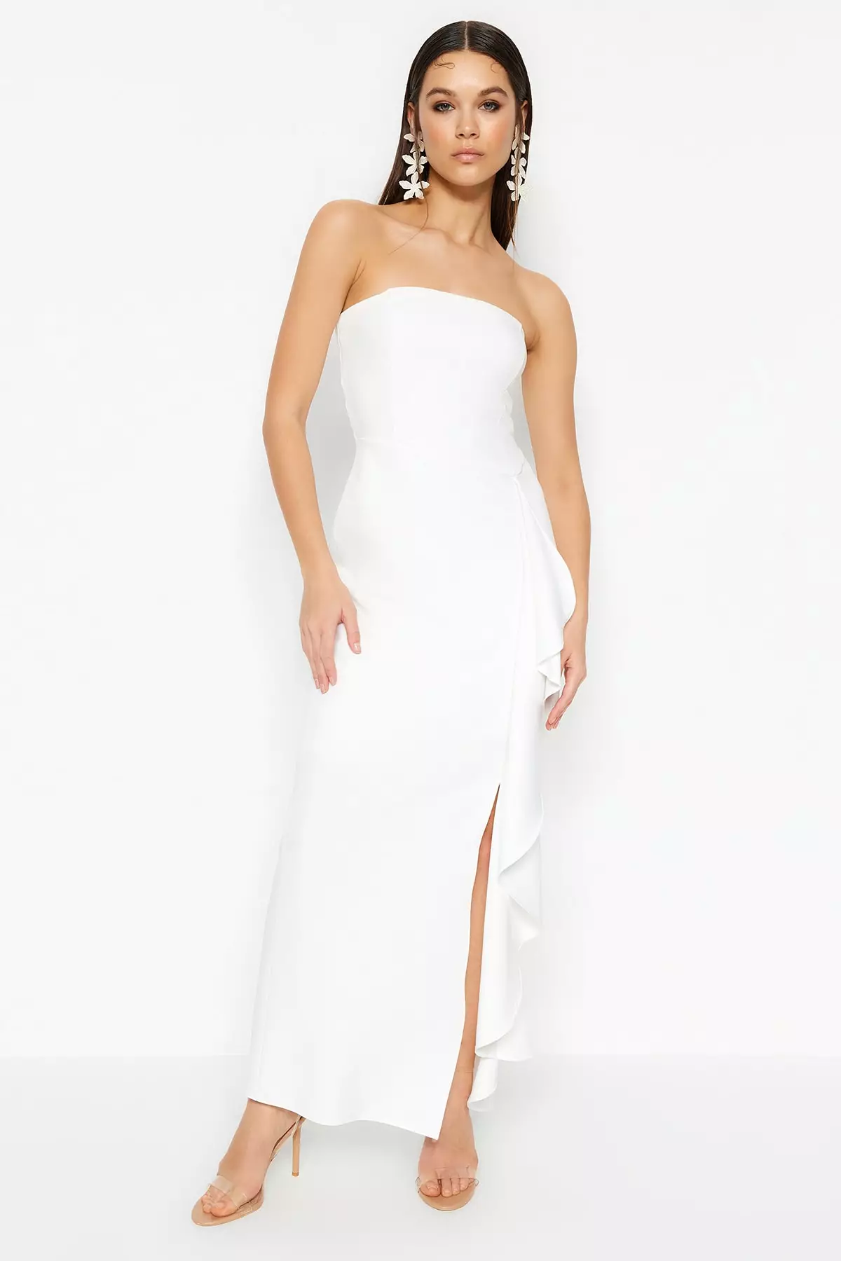 White strapless deals formal dress