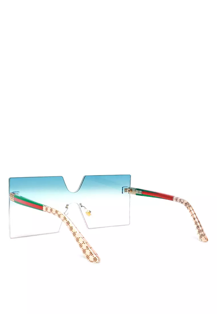 Oversized Ombre Tinted Sunglasses In Light Blue