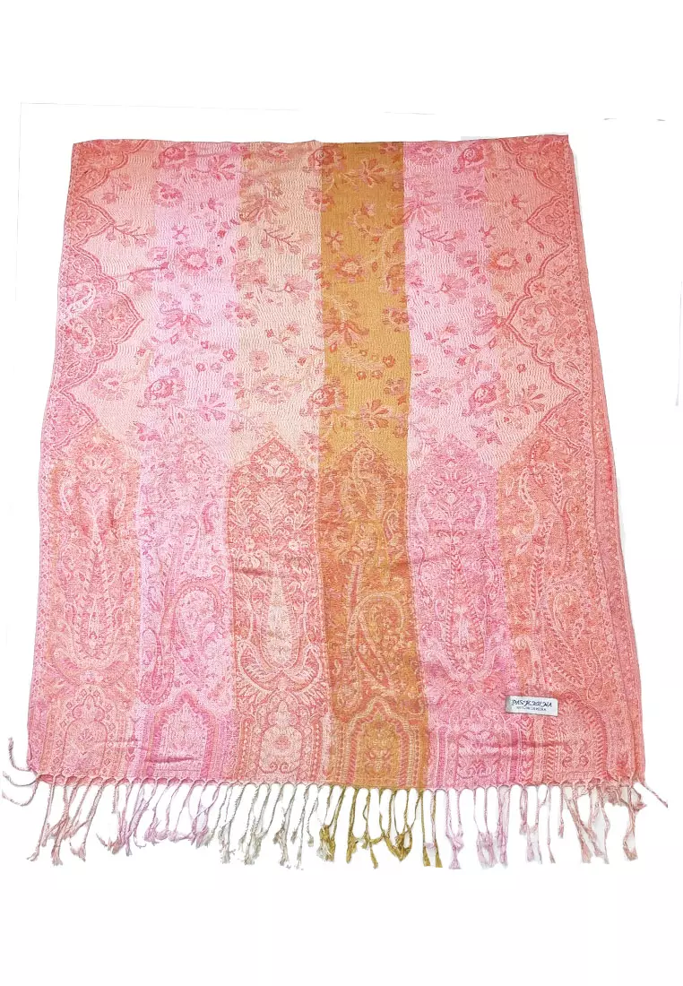 Paisley Woven  Pashmina Pink