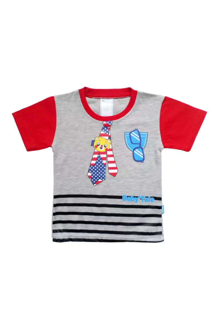 Skabe Pakaian Bayi Anak Laki Laki Baju Atasan Oblong Lengan Pendek Motif Baby Bear Setelan Kaos Warna Tua All Size Usia 12 Bulan Hingga 18 Bulan 3256 Waka Kids Wakakids