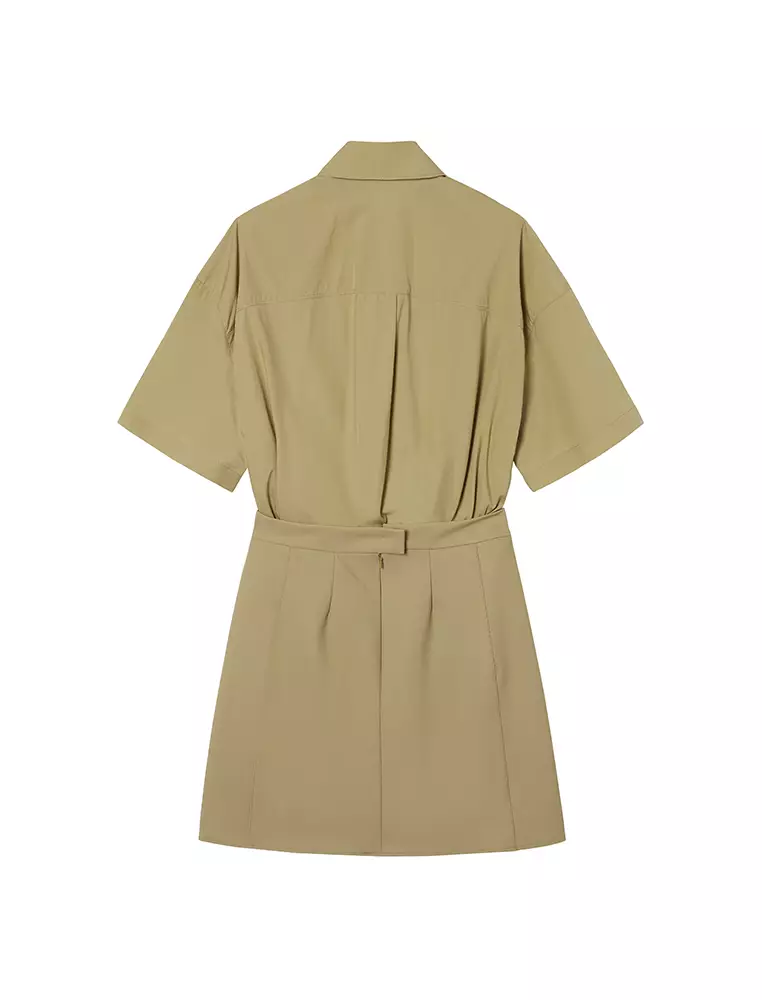 Poplin X-Line Oversized Elegant Short Sleeve Dress