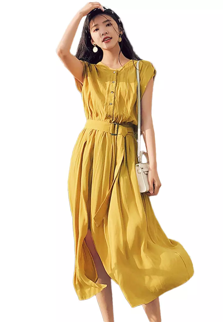 Gold discount cardigan dress