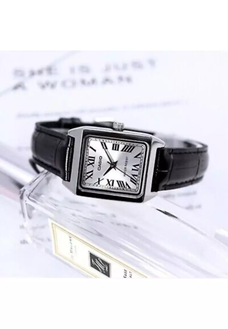 Women's Analog Watch LTP-V007L-7B1 Black Leather Band Ladies Watch
