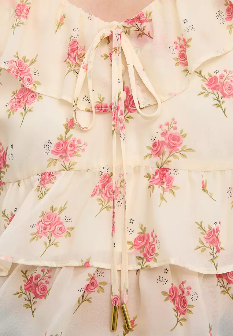 Ruffled Floral Blouse