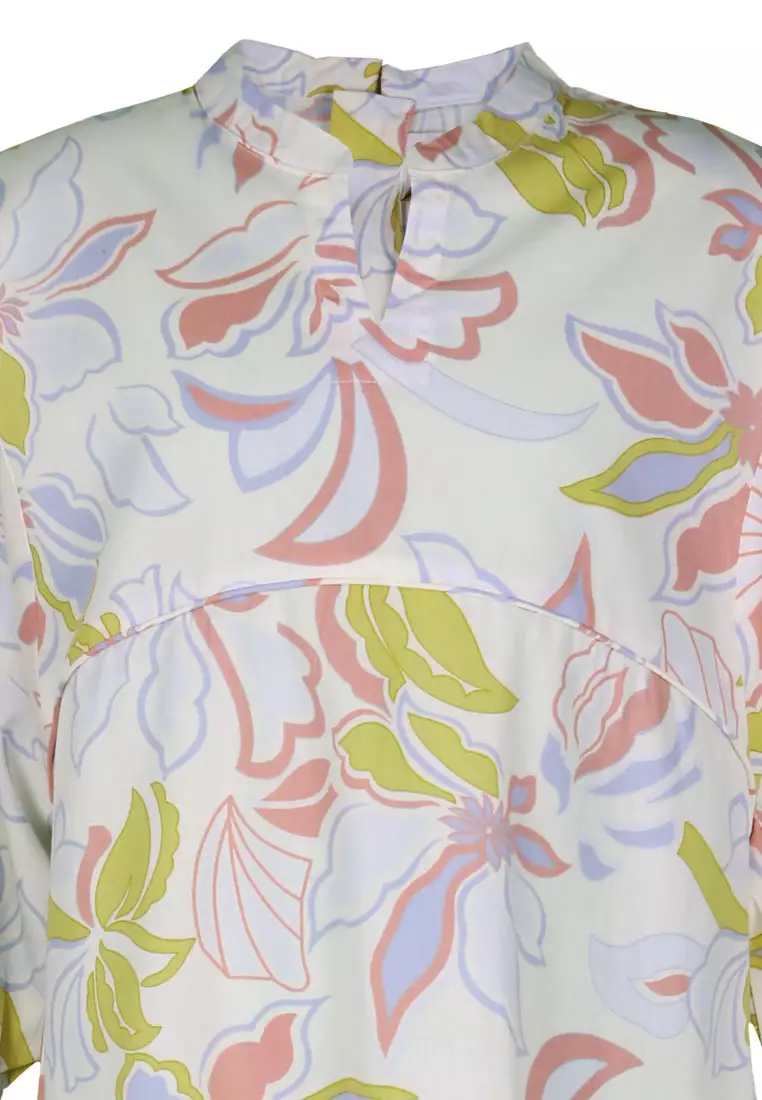 Pito Dito Girl Dacquoise Dress Anak Multi Color Motif Bunga - Size 4