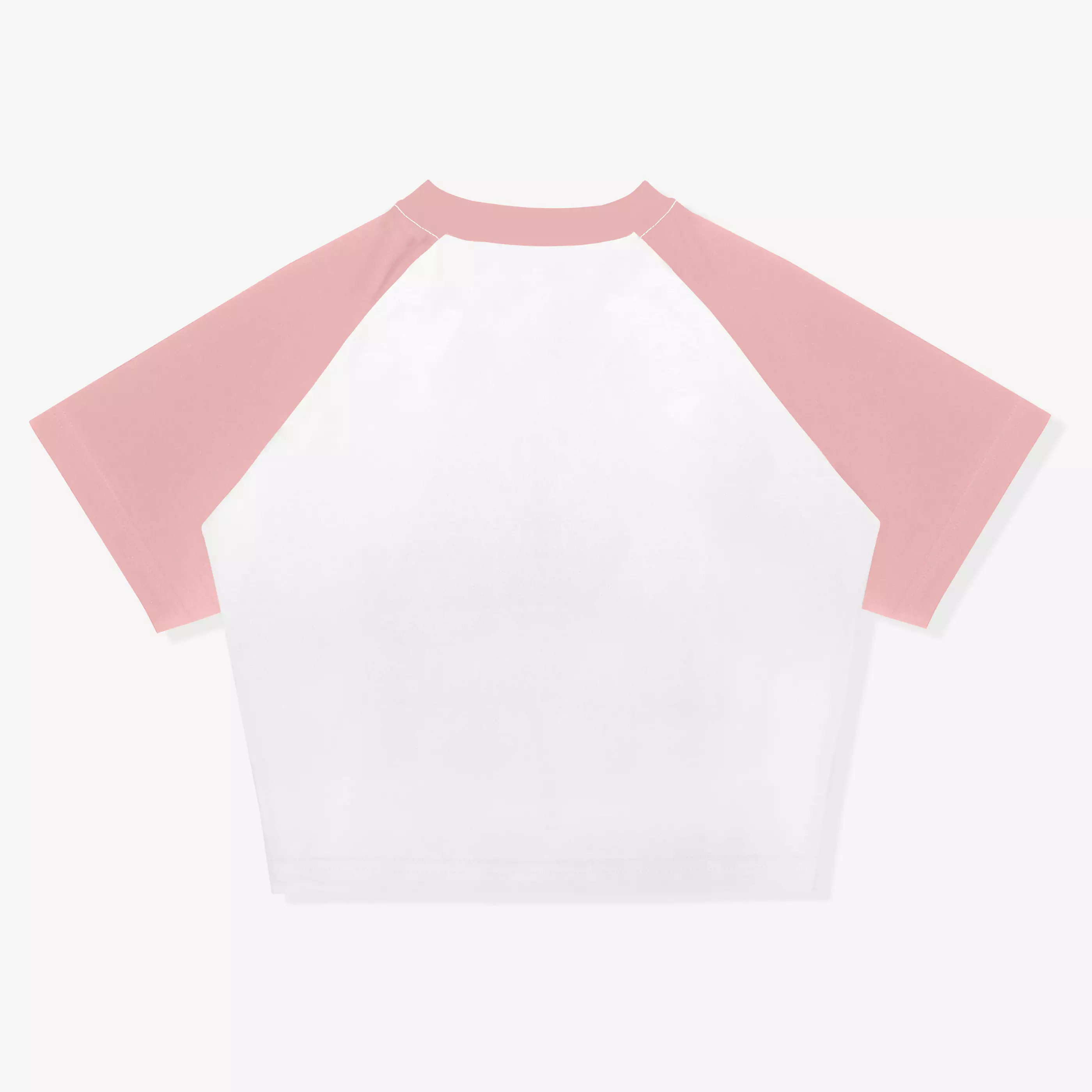 OOTDSUPPLY Croptee Fit Cutie Raglan Baby Blue & Dusty Pink | Croptee Slimfit Wanita CSF009