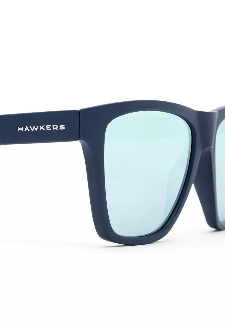 HAWKERS Navy Blue Blue Chrome ONE LS Sunglasses for Men and Women, Unisex. UV400 Protection. Official Product designed in Spain
