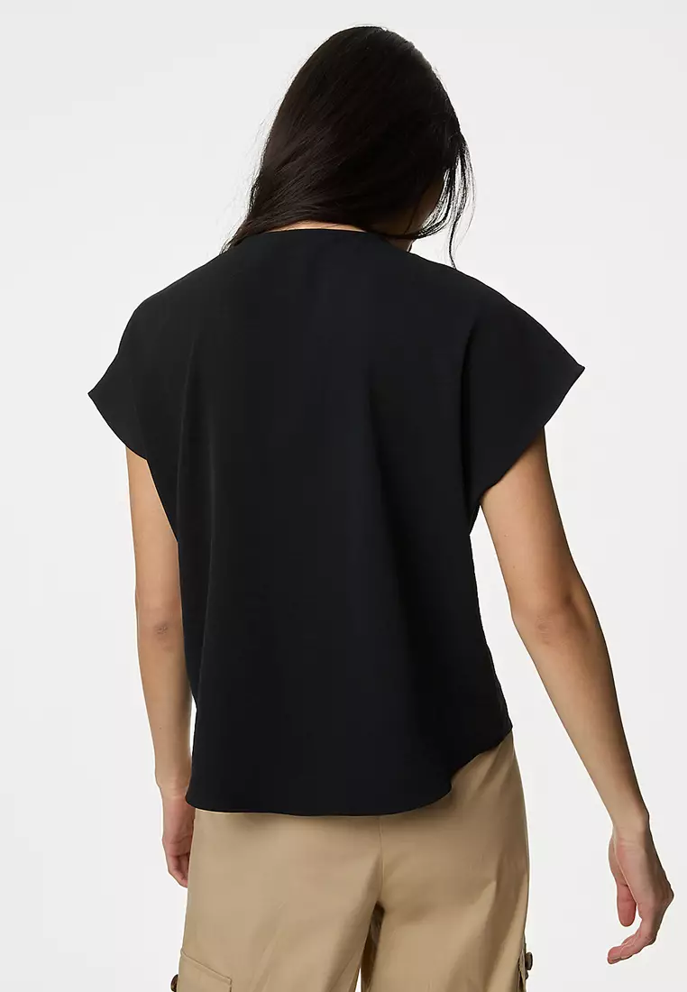 Tie Neck Popover Blouse