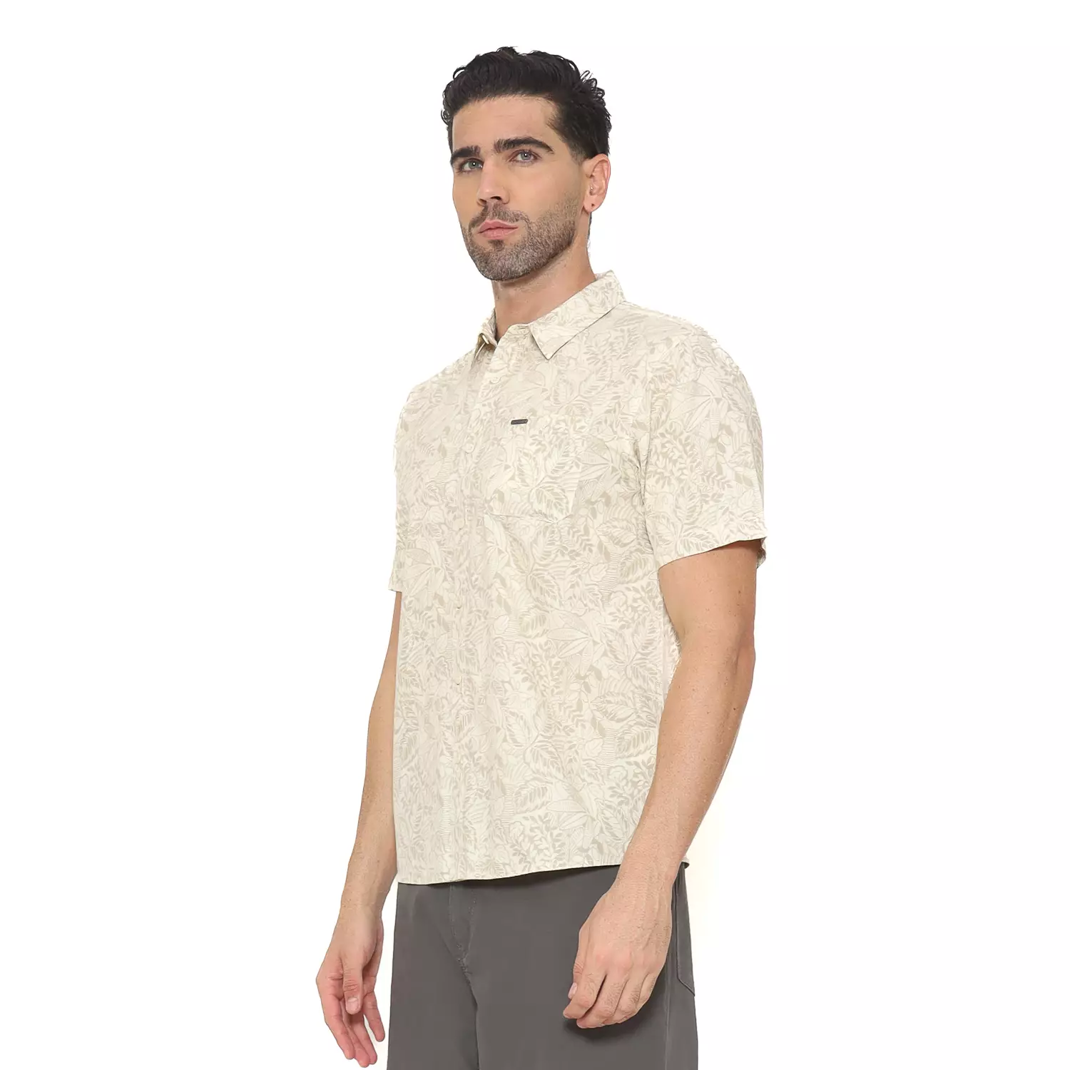 Spyderbilt Kemeja Lengan Pendek Stripetolly Men Shirt Cream Planet Surf