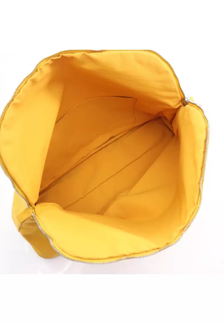 Pre-Loved Hermès bolide pouch 30 cosmetic pouch canvas yellow silver hardware