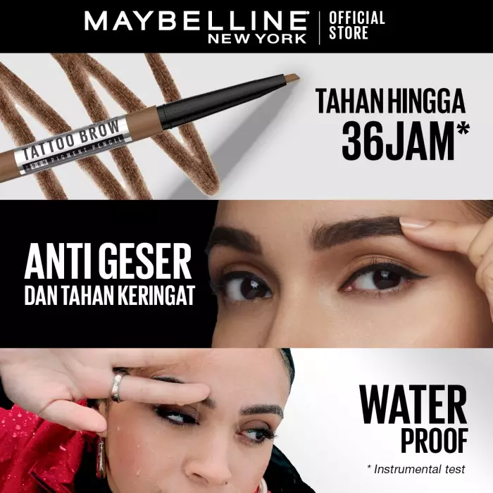 Maybelline Tattoo Brow 36H Pencil Light Brown - Pensil Alis Cokelat