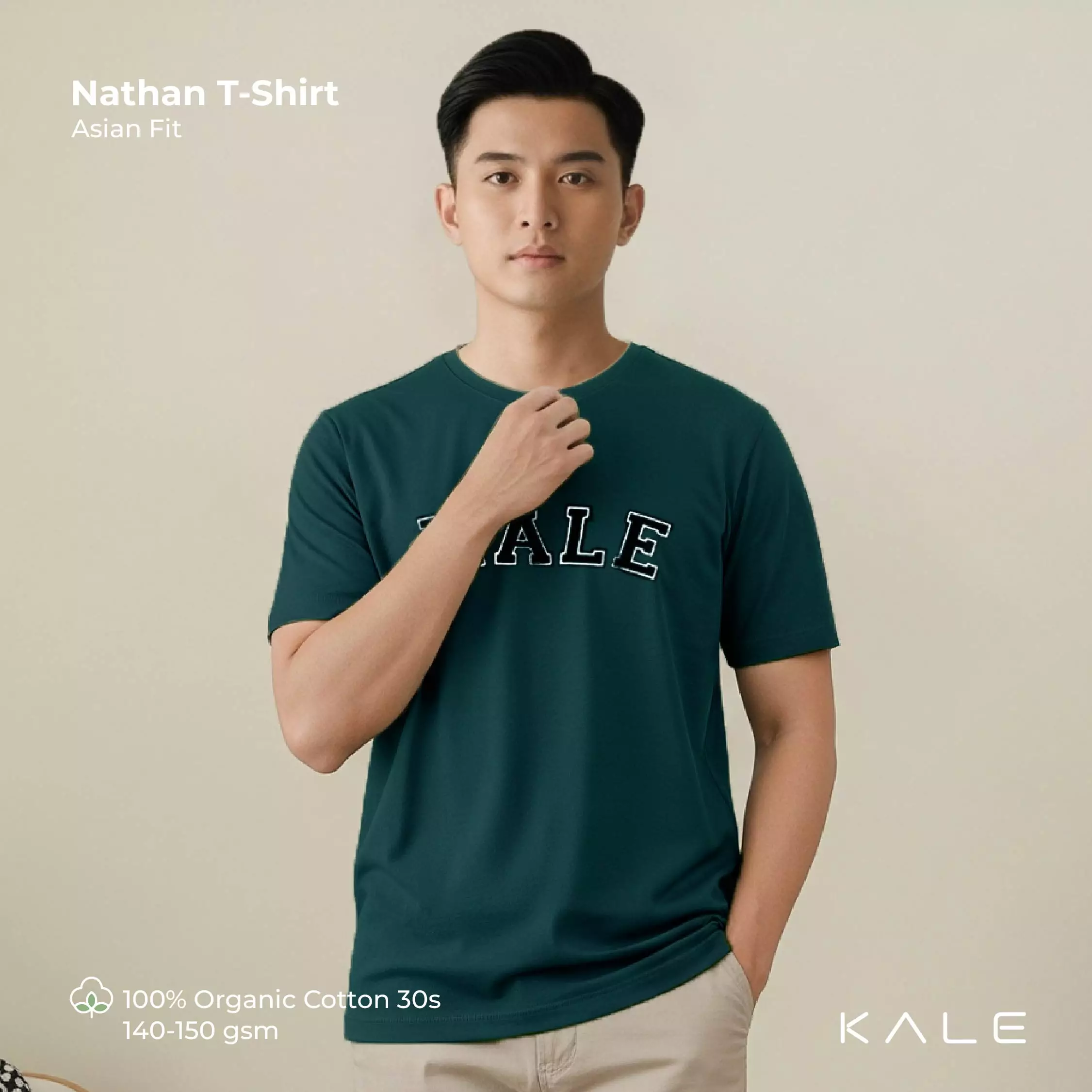 Kale Nathan Bottle Green / Kaos Lengan Pendek Pria / T-shirt Pria