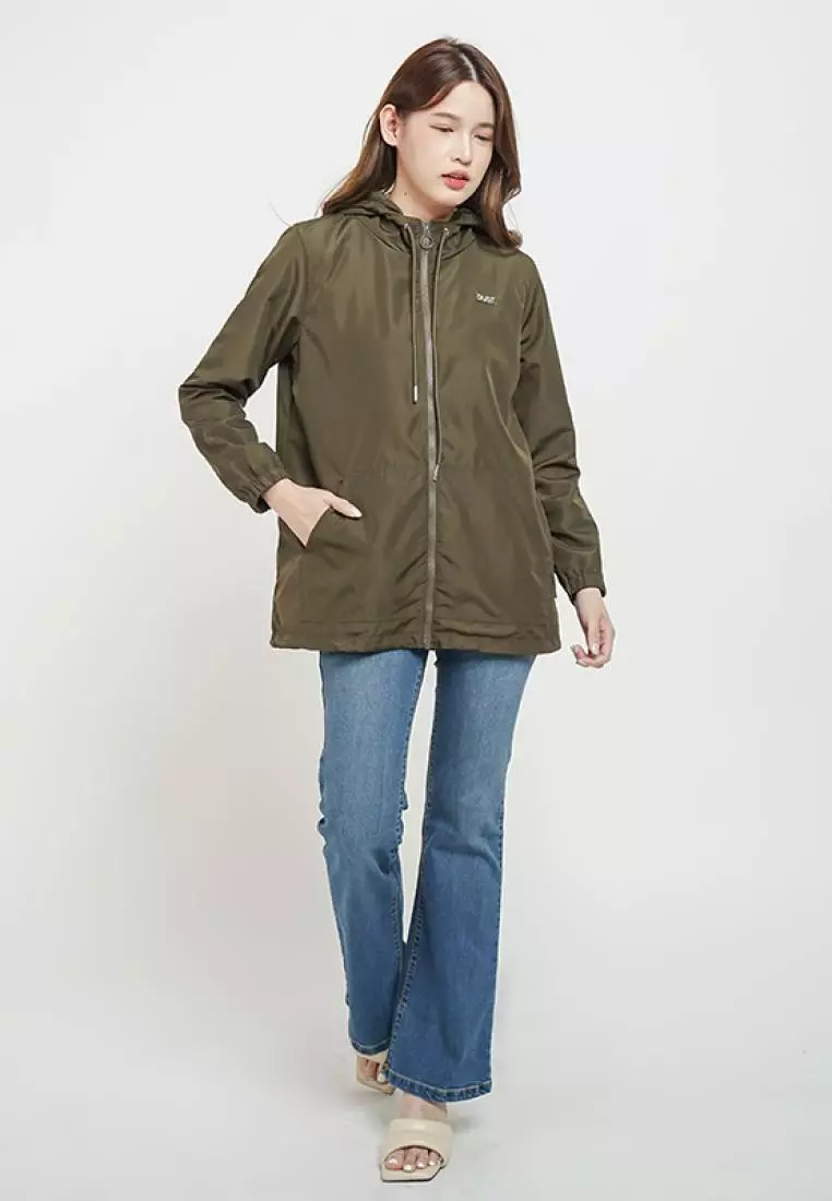 DUST Jaket Parasut Arla Army Green (D. 56152)