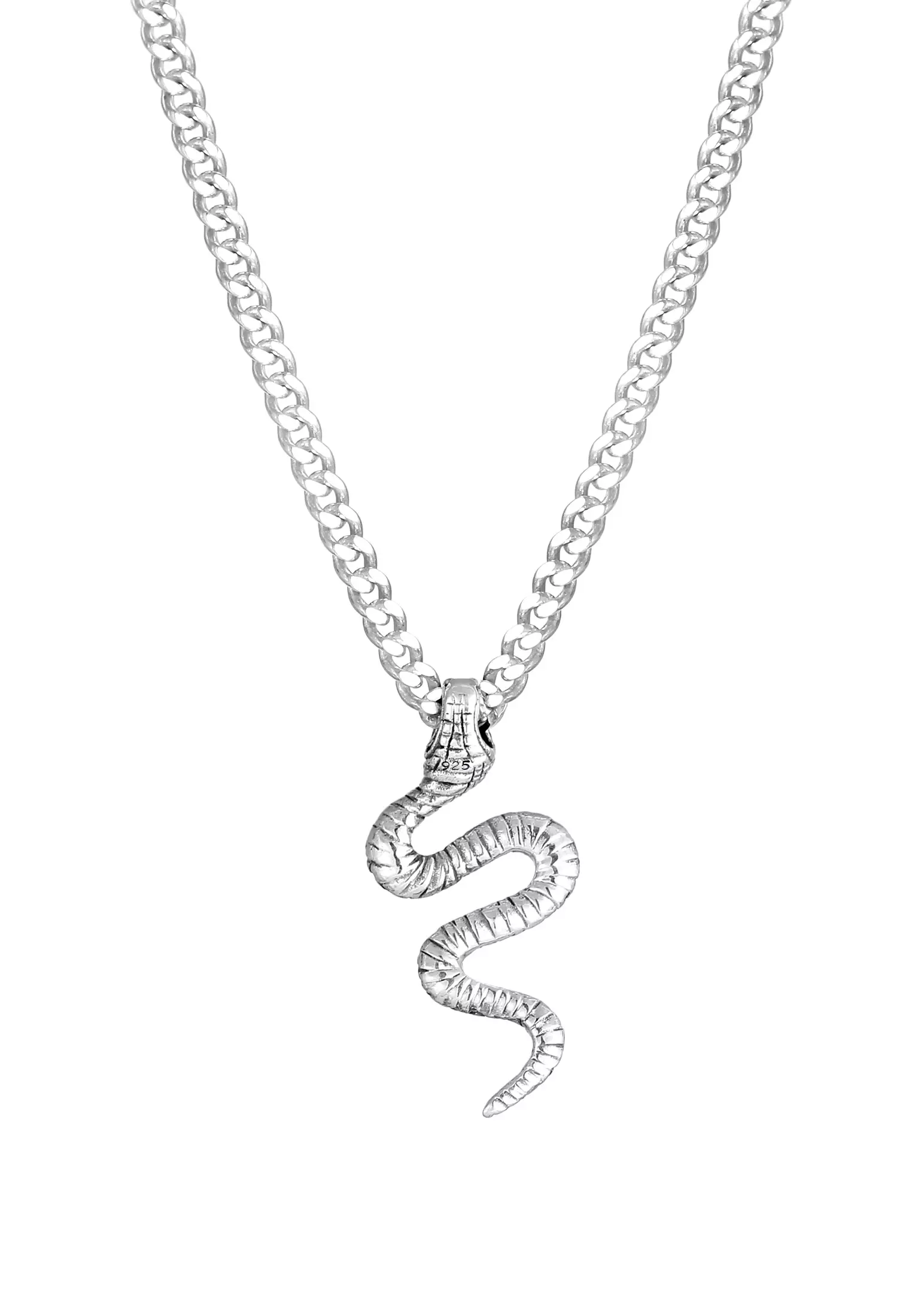 项链男人赫伦坦克链蛇吊坠很大