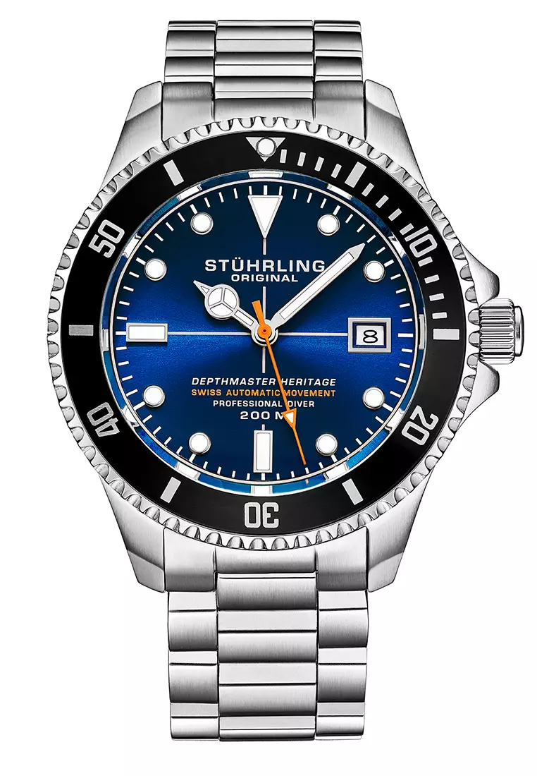 Stuhrling Original Depthmaster Heritage 883H-03 Jam Tangan Pria Diver Automatic Analog
