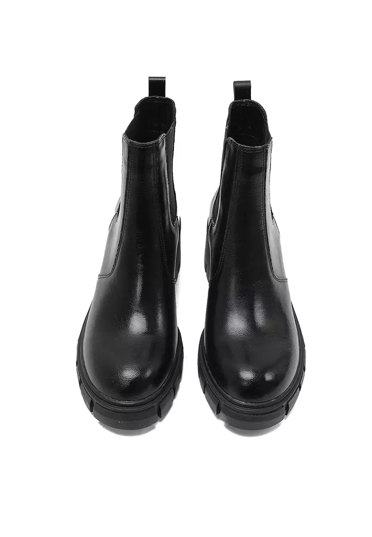 women's black leather chelsea boots