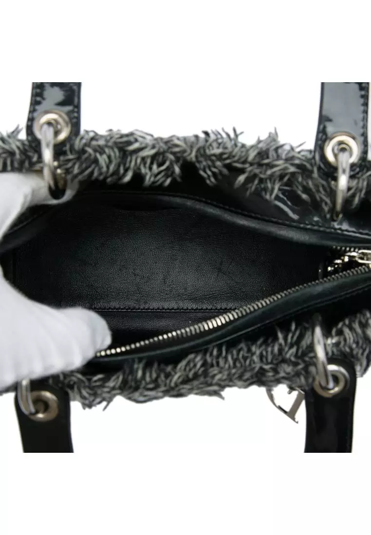 Pre-Loved Dior Medium Tweed Cannage Lady Dior