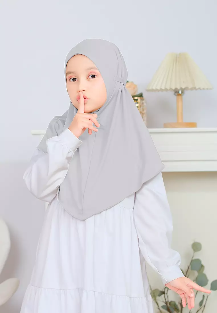 Cotton Bee - Alisha Hijab Instan Anak | Bergo Kerudung Tali Anak - L