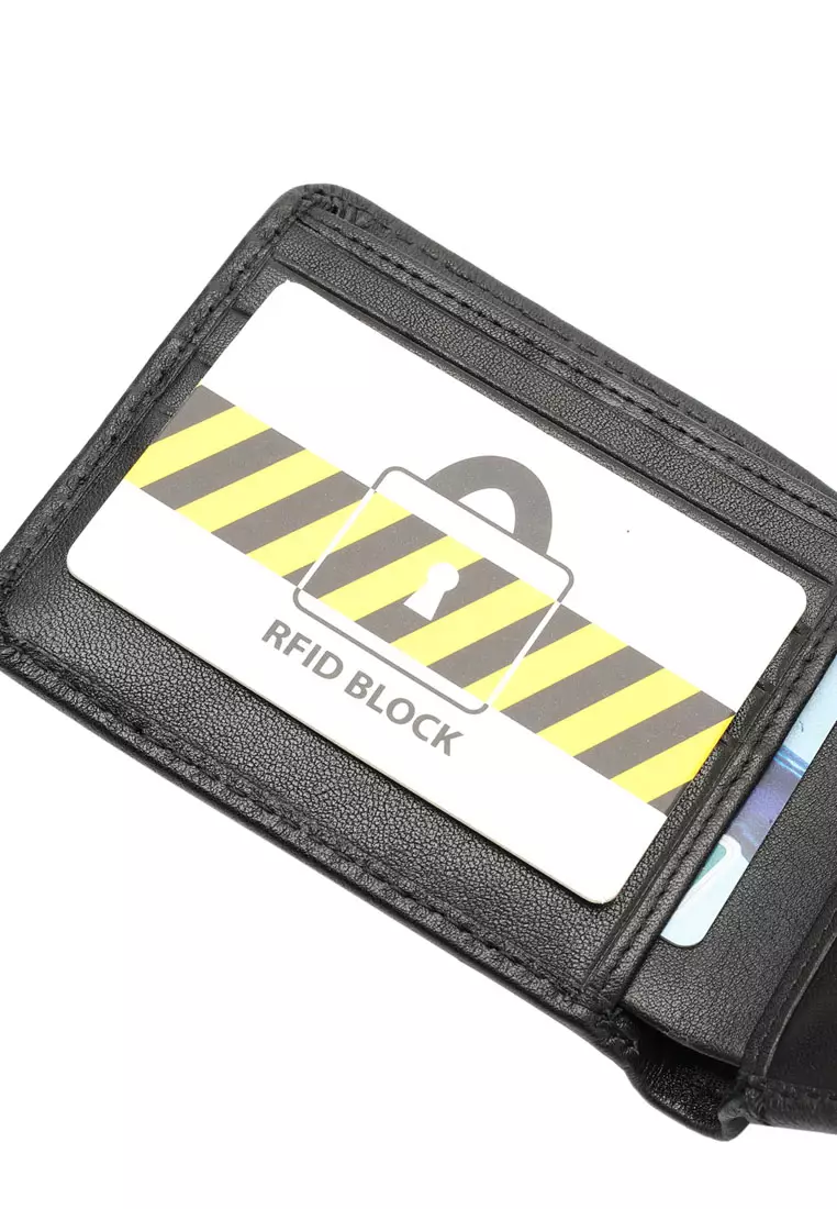 Men's RFID Blocking Bi Fold Wallet - Black