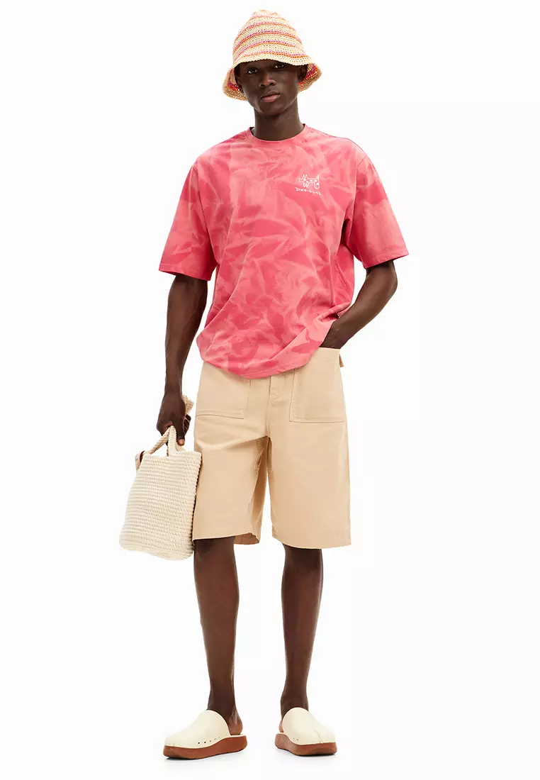 Desigual Man Printed T-shirt with gradient effect.