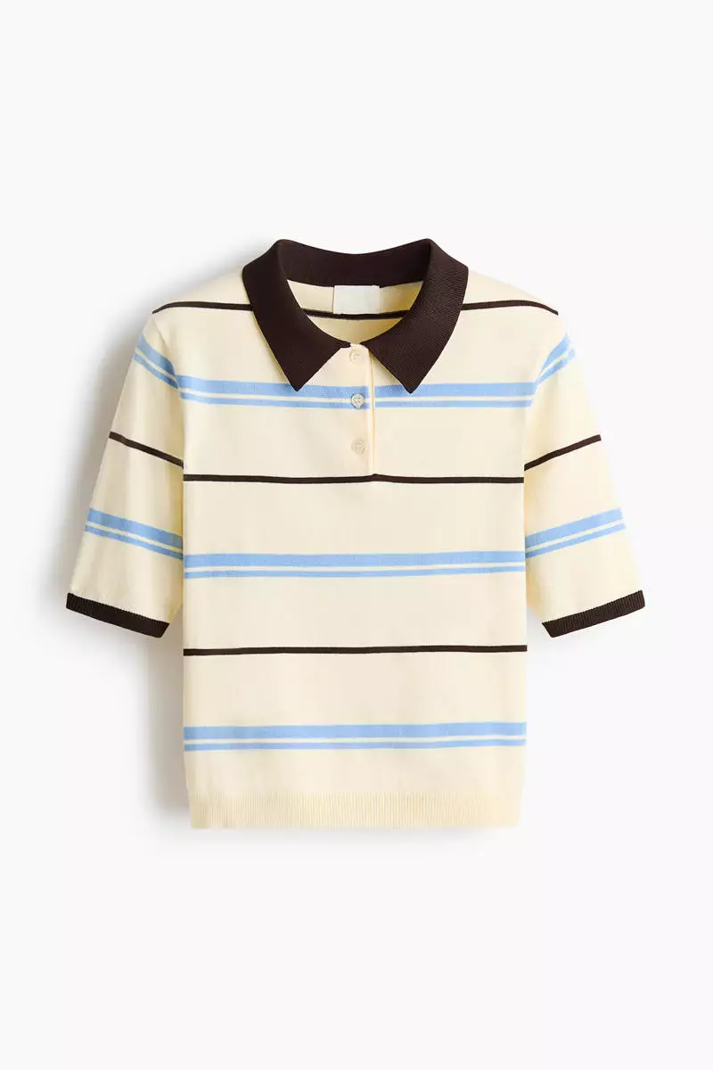 Fine-knit polo shirt