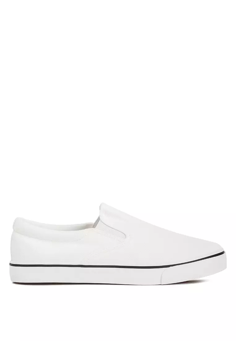 Discount on London Rag  shoes - SKU: Black Canvas Slip On Sneakers