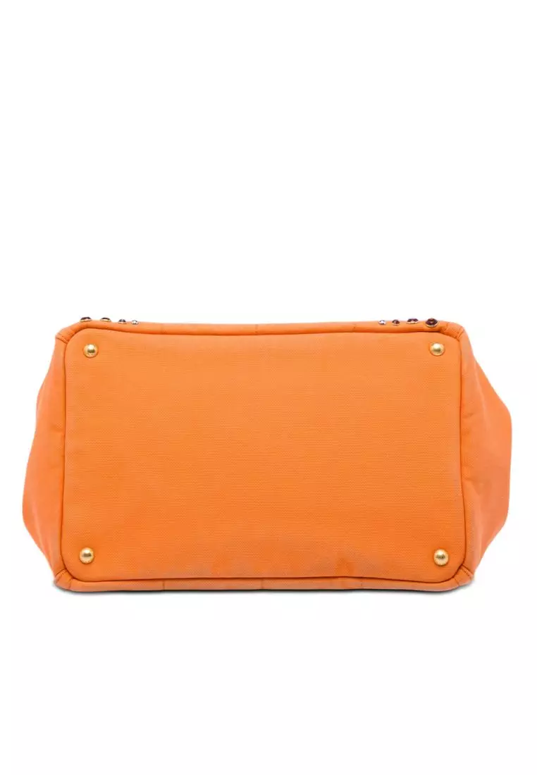 Pre-Loved Prada Canvas Canapa Bijoux Satchel