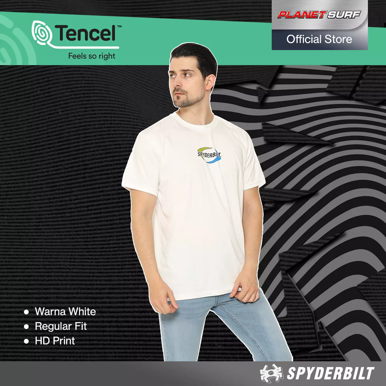 Spyderbilt Kaos Lengan Pendek Pria Spydof Tencel Men Tee Planet Surf