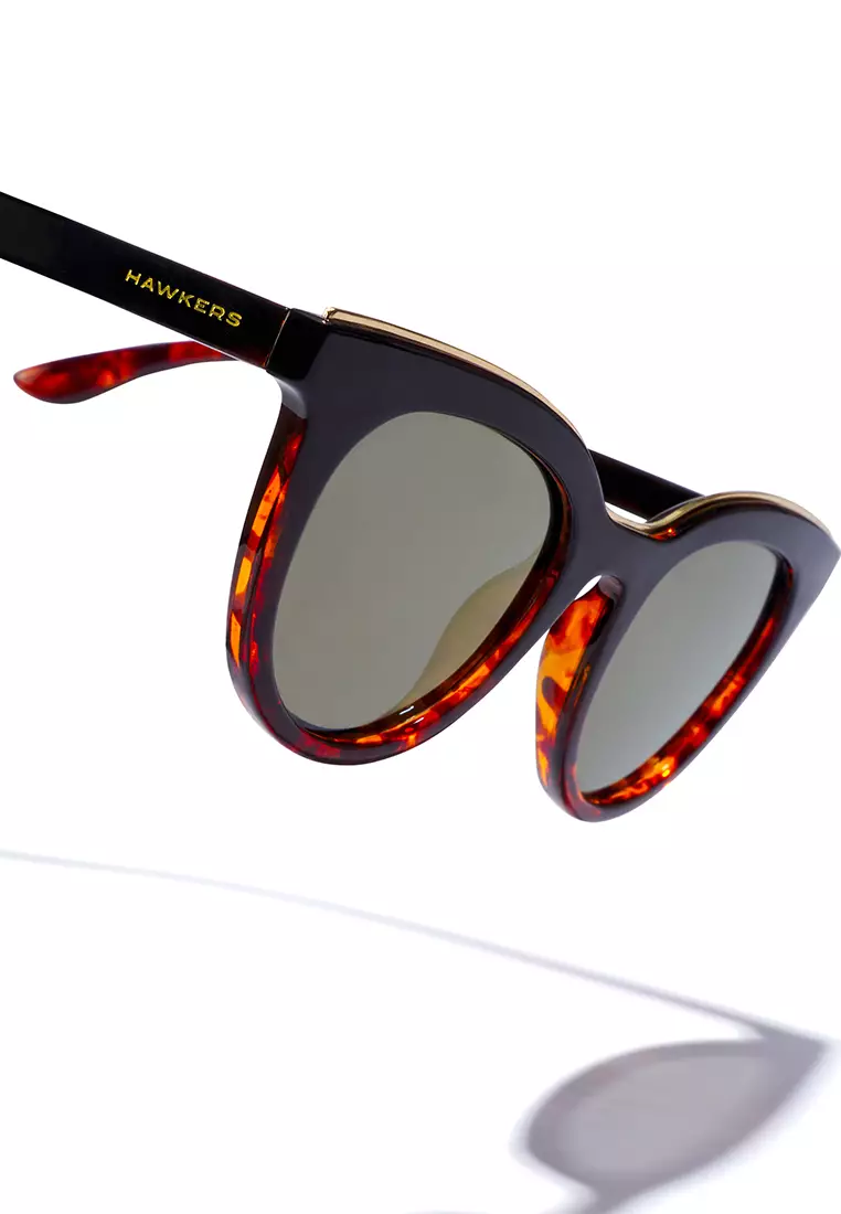HAWKERS Bella Polarized Black Gold Sunglasses For Men And Women, Unisex. Official Product Designed In Spain