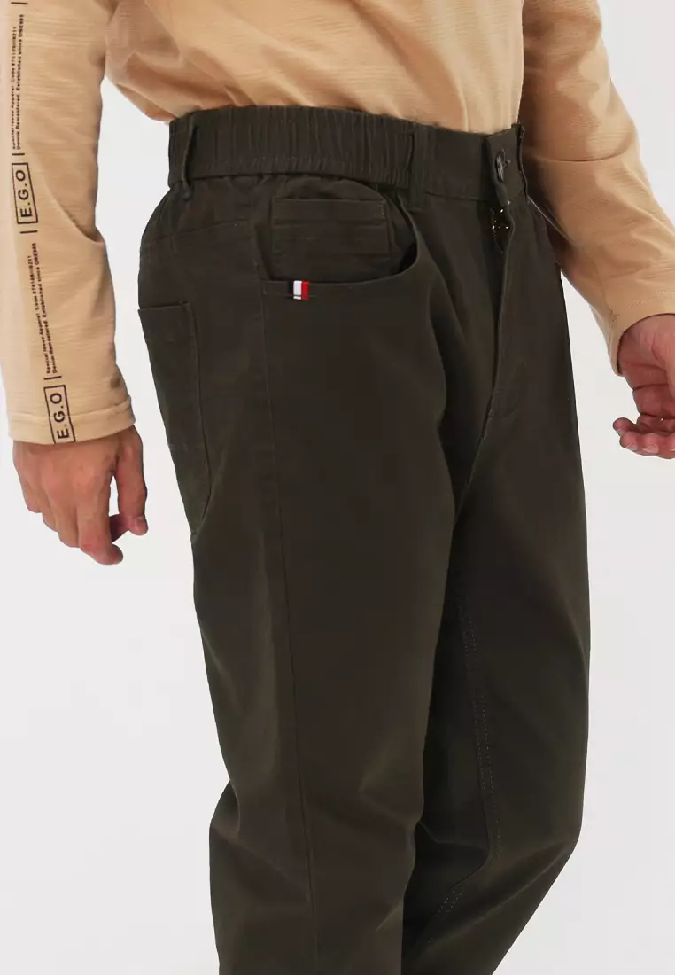 Colored Long Pants Slim Tapered Stretch