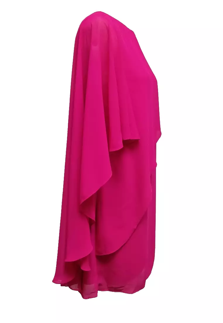 Simple & soft chiffon short sleeves short dress