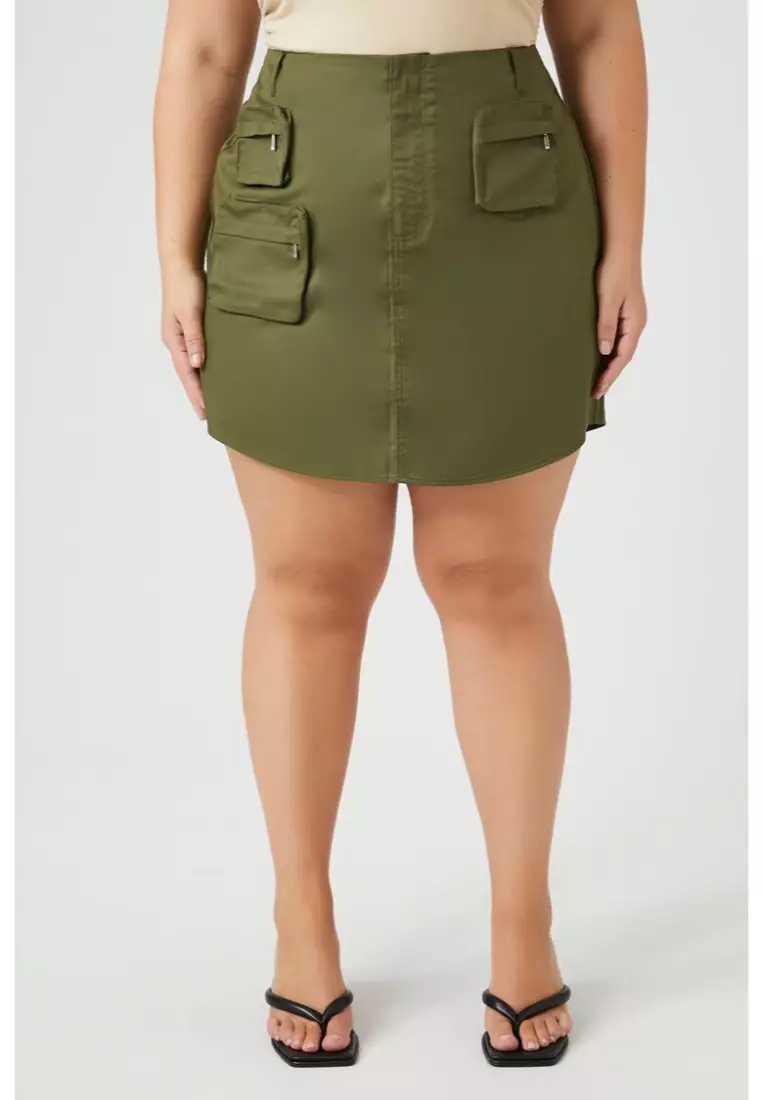 Plus size shop khaki skirt reviews