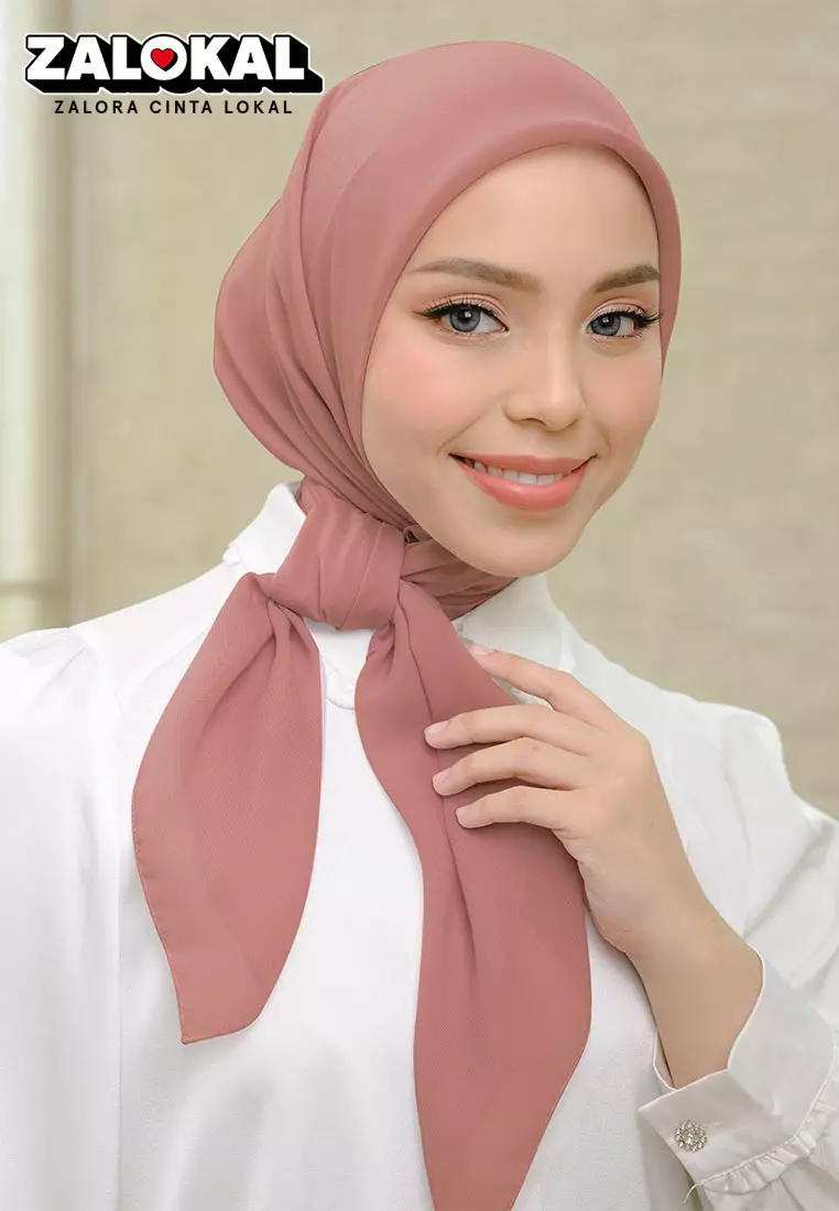 Polly Cotton (Hijab Segiempat Bella Square) Mulberry