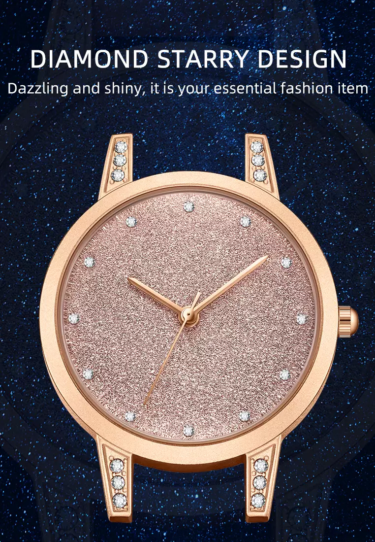 Jam Tangan Wanita Simple Tali kulit Kuarsa 3ATM Anti Air Wanita