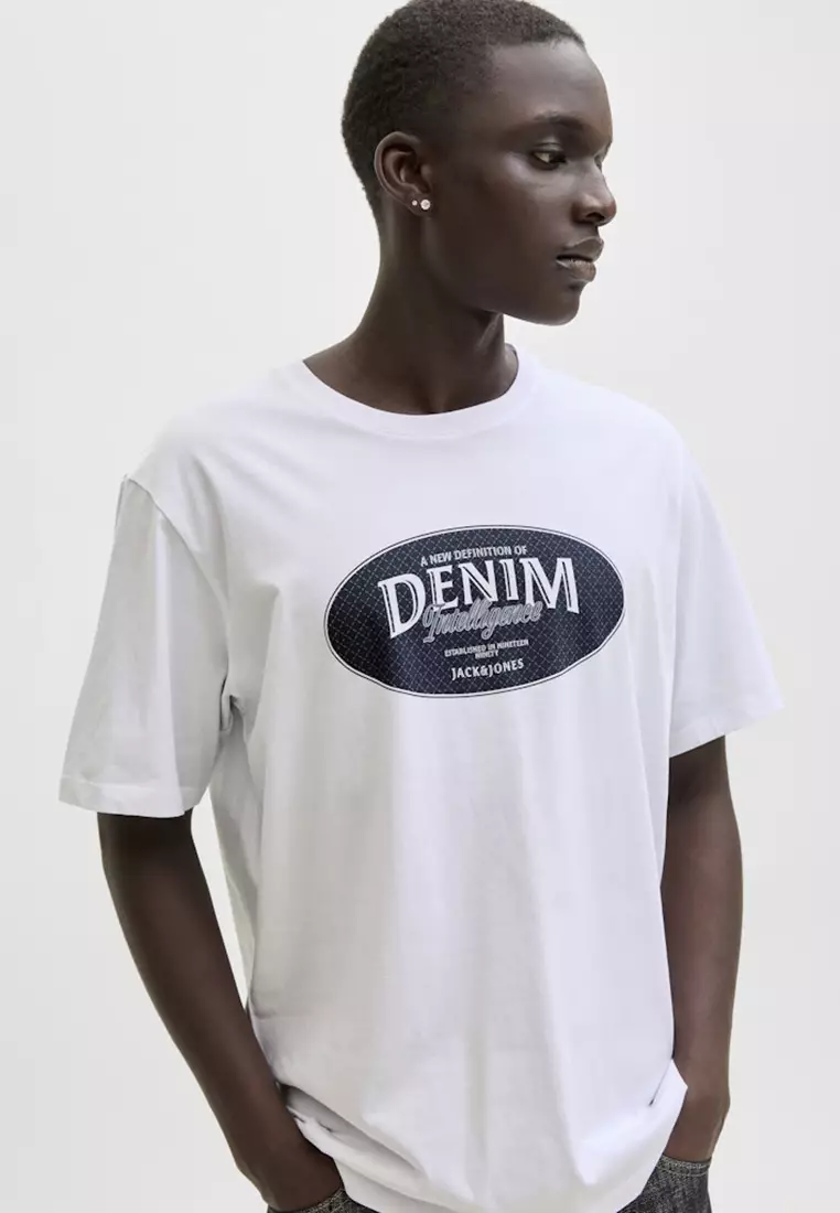 Short Sleeve Denim Crew Neck Tee