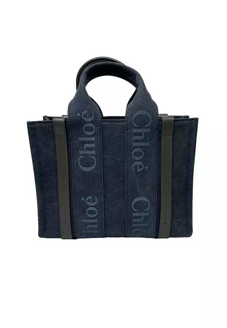 Small Woody Tote Bag in Dusky Blue