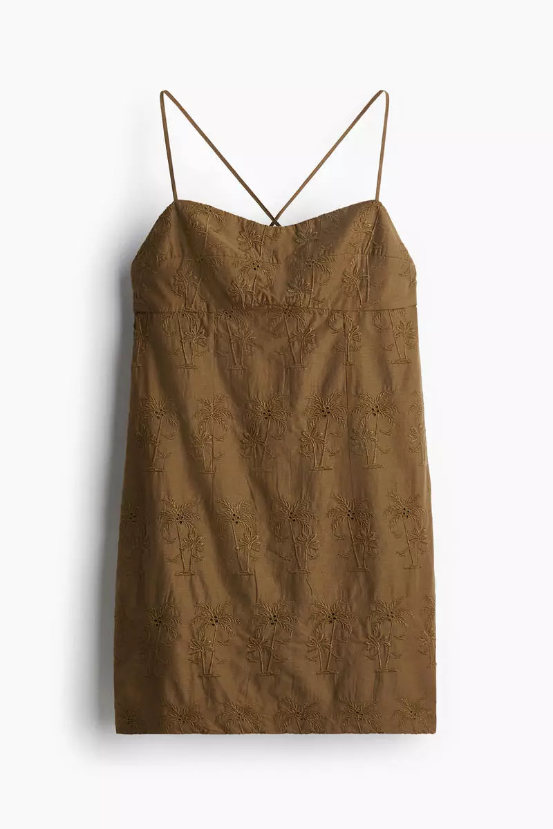 Embroidered strappy dress