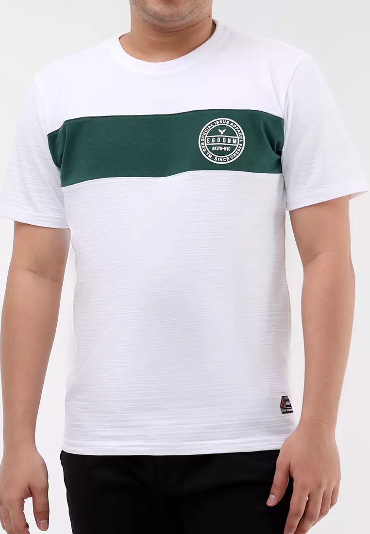 Round Neck Streaky Short Sleeves