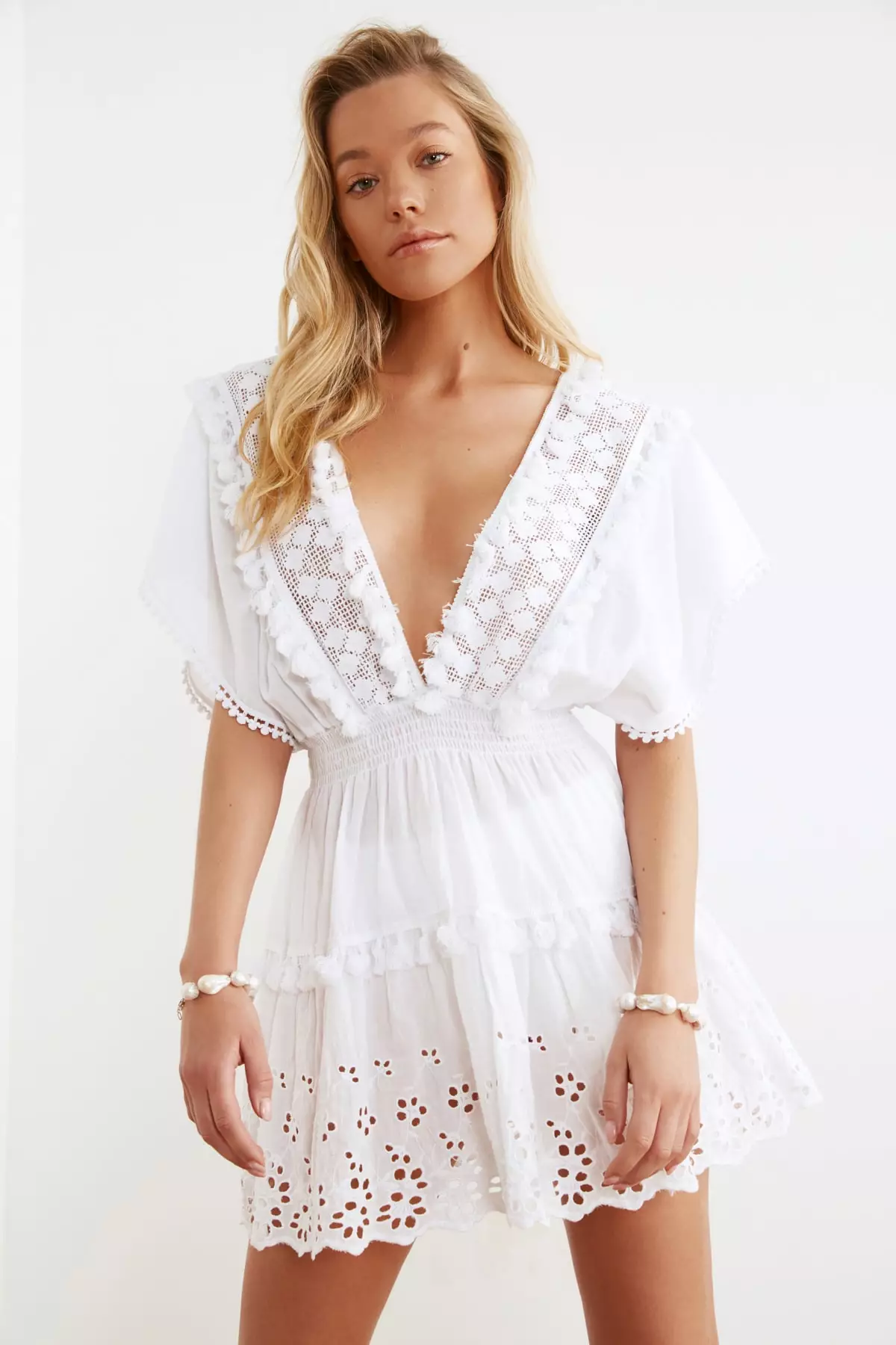 Open Lace Mini Dress