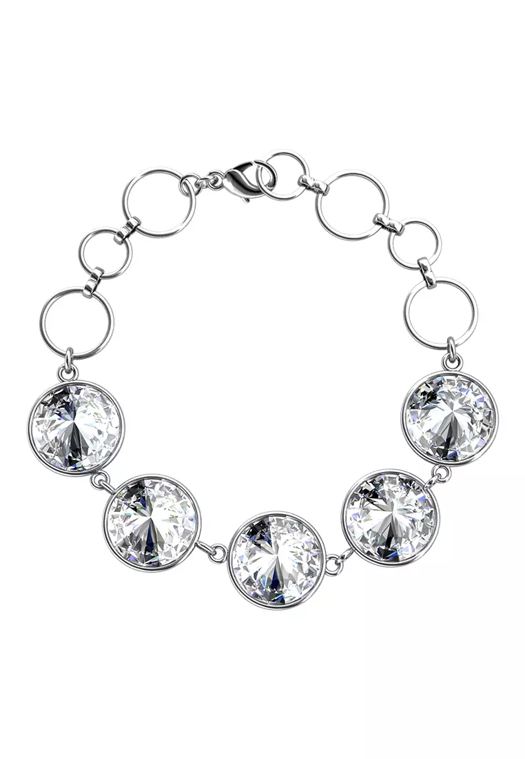 Circlet Quin Bracelet WG - Gelang Crystal Luvea Collection by Her Jewellery