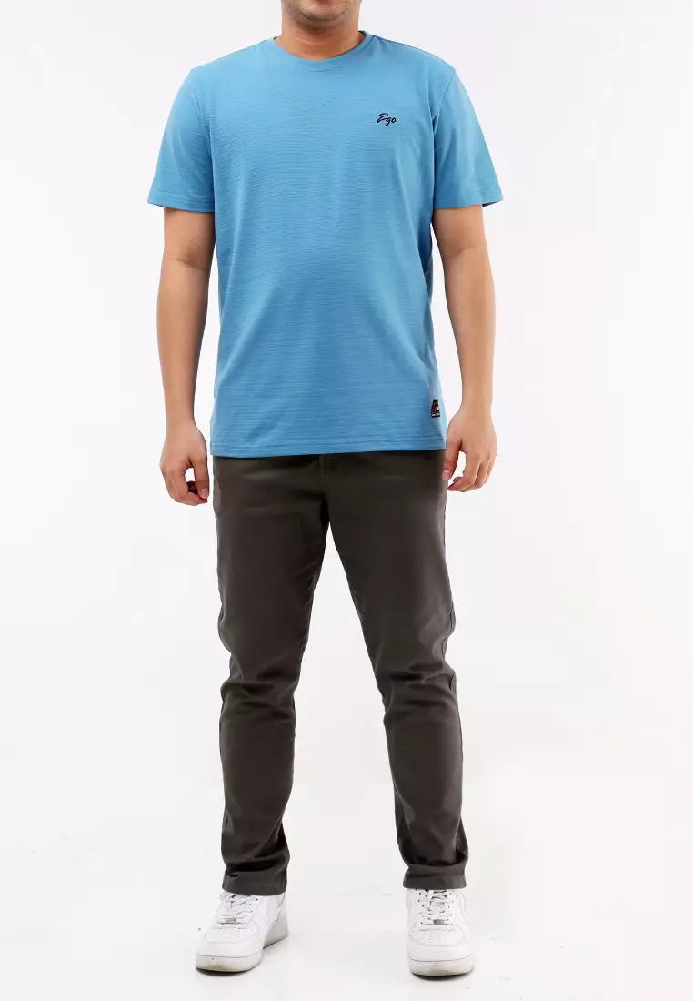 Round Neck Streaky Short Sleeves