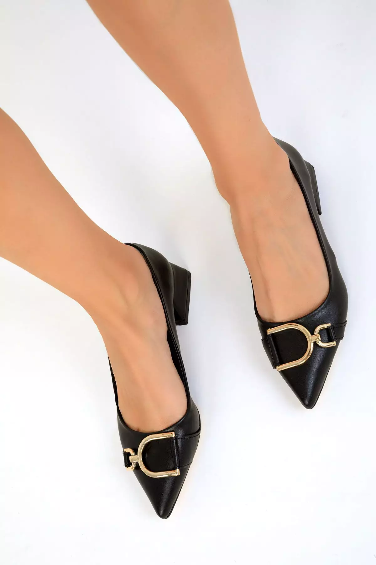 Women's Black Classic Heeled Shoes - 19548
