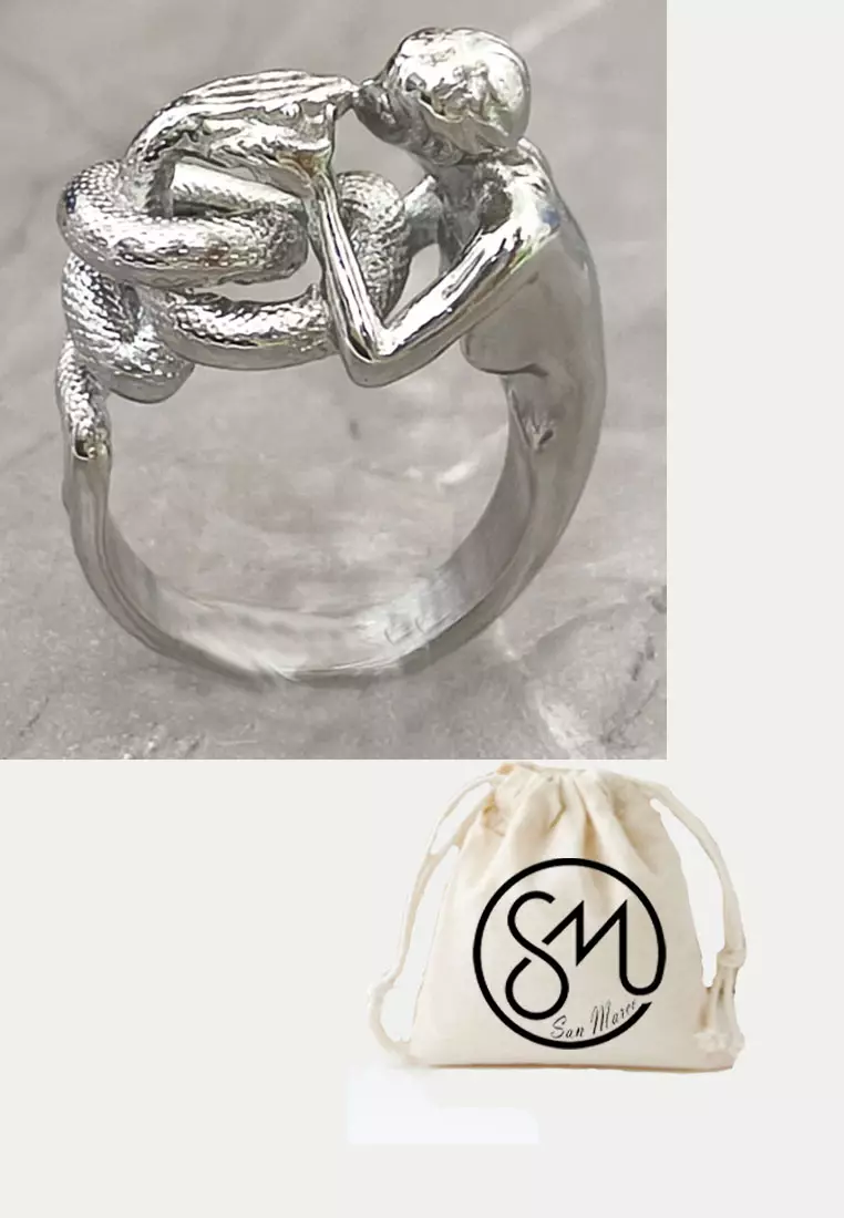 Aksesoris Cincin Pria snake Charmer Ring Silver 