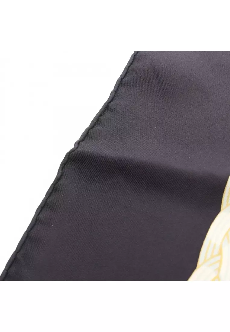 Pre-Loved Hermès carres 90 Couvee d'Hermes scarf silk black yellow multicolor
